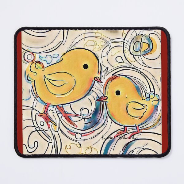 Item preview, Baby chicks, yellow, blue, black, red, kids decor designed and sold by karinasalwaszka.