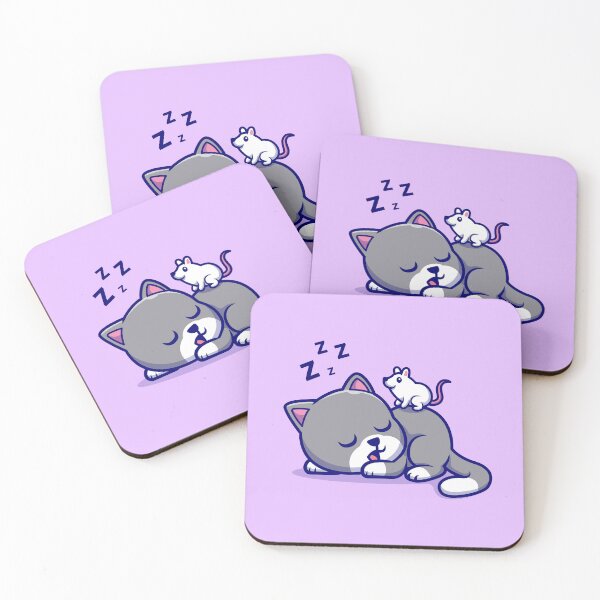 Item preview, Purrfect Naptime: Cute Cat Sleeping with Mouse Cartoon Vector Icon Illustration designed and sold by hjian8219.