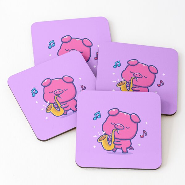 Item preview, Swine Serenade: Cute Pig Playing Saxophone designed and sold by hjian8219.