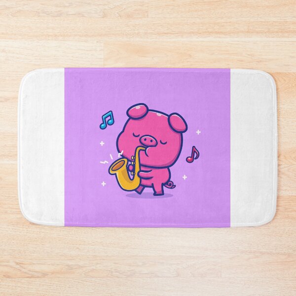 Item preview, Swine Serenade: Cute Pig Playing Saxophone designed and sold by hjian8219.
