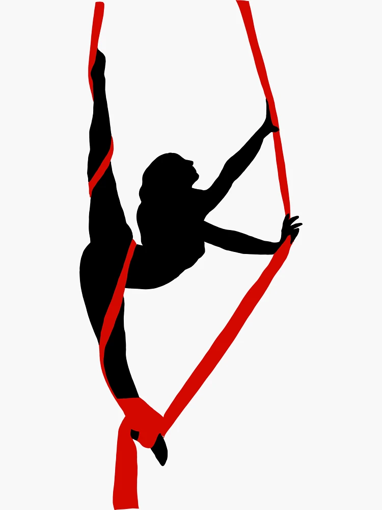 Aerial silks silhouette  Sticker for Sale by creationsalice