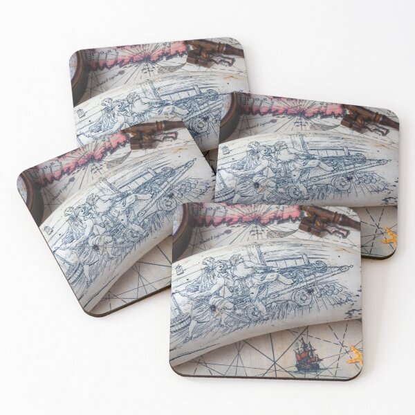 Item preview, Hombres Scrimshaw disparando un cañón designed and sold by Garry Gay.