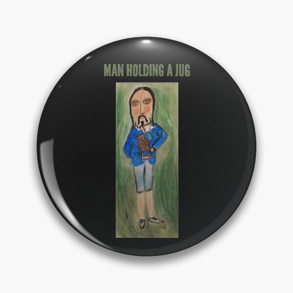 Item preview, man holding a jug funny oil painting designed and sold by Wiwis1.