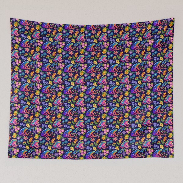 Item preview, Floral frog pattern  designed and sold by KCAbdelnour.