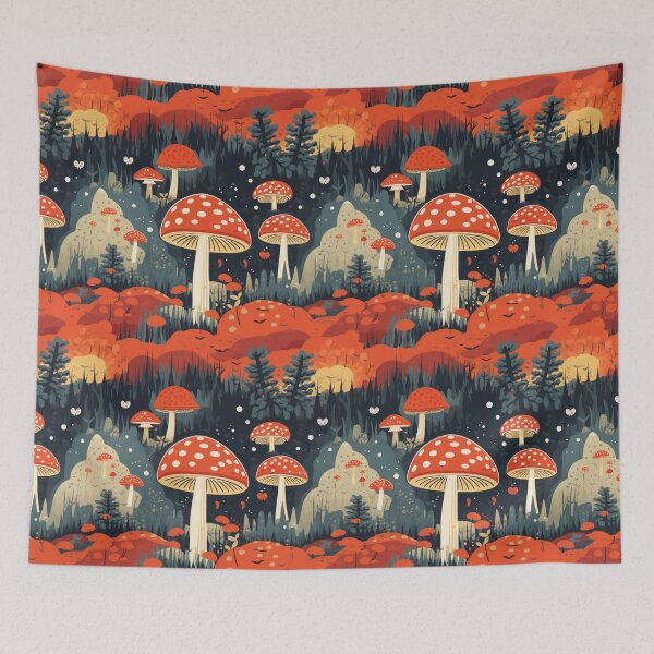 Item preview, Forest Magic Mushroom Pattern designed and sold by BOYWANDER67.
