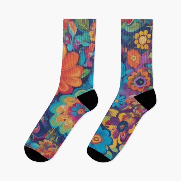 Artikelvorschau, Flower Power Buntes Blumenmuster entworfen und verkauft von druidwolfart.