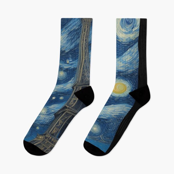 Aperçu de l'œuvre Starry Night in Paris Post Impressionism Van Gogh Inspired Art créée et vendue par Vangoholic.