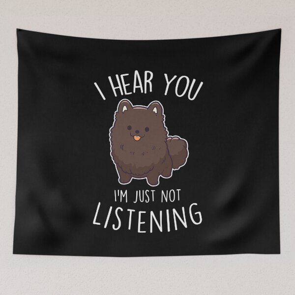 Item preview, Chocolate Pomeranian Dog Not Listening designed and sold by Clara Hollins.