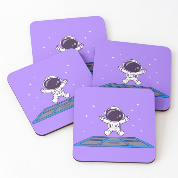 Item preview, Zero-Gravity Joy: Cute Happy Astronaut Playing on Trampoline in Space Cartoon Vector Icon Illustration designed and sold by hjian8219.