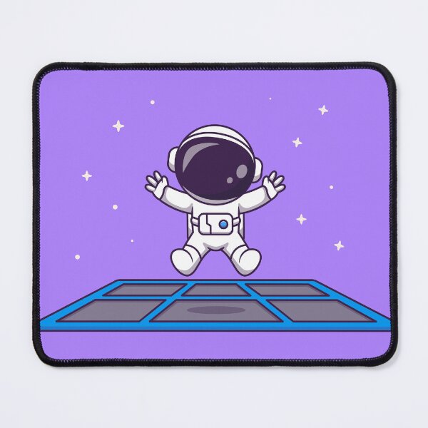 Item preview, Zero-Gravity Joy: Cute Happy Astronaut Playing on Trampoline in Space Cartoon Vector Icon Illustration designed and sold by hjian8219.