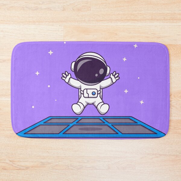 Item preview, Zero-Gravity Joy: Cute Happy Astronaut Playing on Trampoline in Space Cartoon Vector Icon Illustration designed and sold by hjian8219.