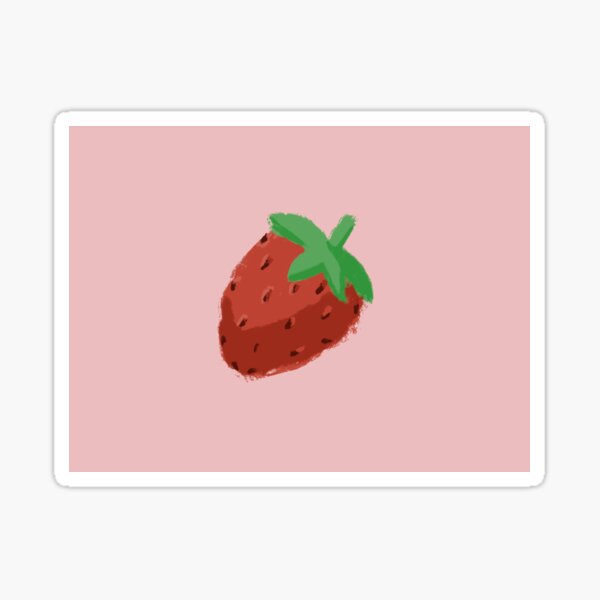 Pink Strawberry Aesthetic Sticker