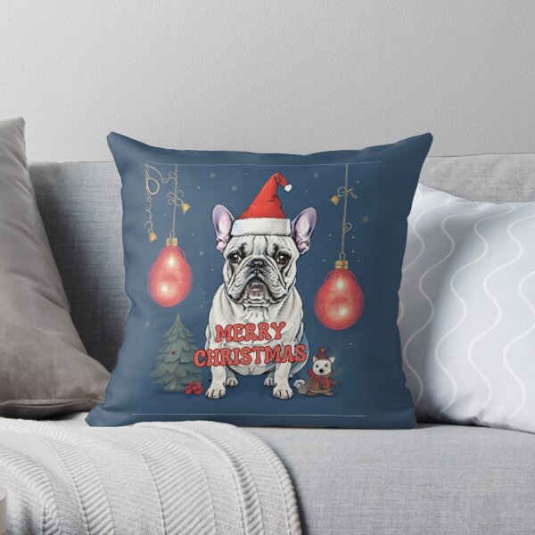 Festive Frenchie Christmas Blanket