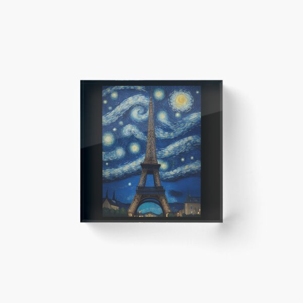 Aperçu de l'œuvre Starry Night in Paris Post Impressionism Van Gogh Inspired Art créée et vendue par Vangoholic.