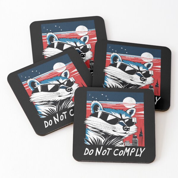 Item preview, Do Not Comply - Retro Raccoon designed and sold by Hugo Bloke.