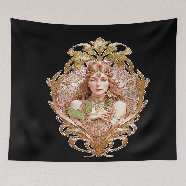 Item preview, Art Nouveau Queen Vintage Art Alphonse Mucha designed and sold by artelligens.
