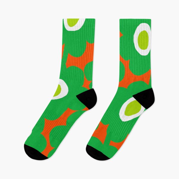 Item preview, Iconic Modern Scandinavian Flowers in Green and Orange designed and sold by Deutschic.