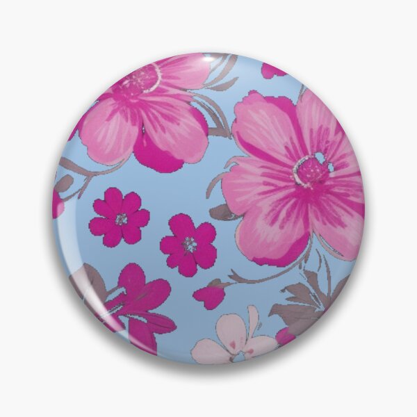 Item preview, Beautiful pink magenta floral background on baby blue designed and sold by Gigglyvibes.