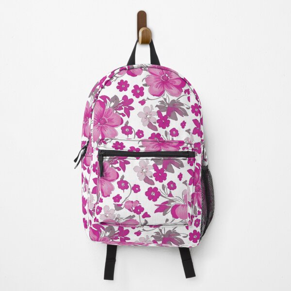 Item preview, Beautiful pink magenta floral background on white designed and sold by Gigglyvibes.