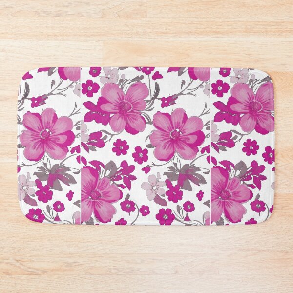 Item preview, Beautiful pink magenta floral background on white  designed and sold by Gigglyvibes.