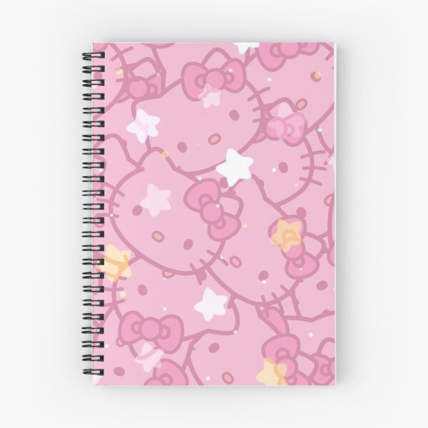Item preview, pink hello kitty white & gold star pattern background designed and sold by Lana Bar.