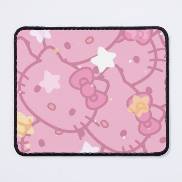 Item preview, pink hello kitty white & gold star pattern background designed and sold by Lana Bar.