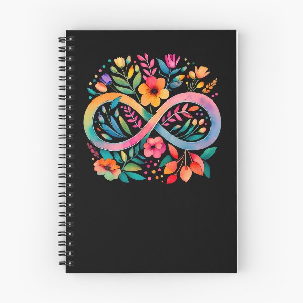 Artikelvorschau, Autismus-Akzeptanz-Regenbogen-Unendlichkeitssymbol und Blumen entworfen und verkauft von Indie-Designs.