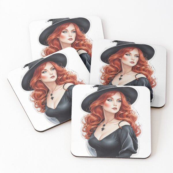 Item preview, Red haired witch - Watercolour - Halloween designed and sold by WhiteUnicorn95.