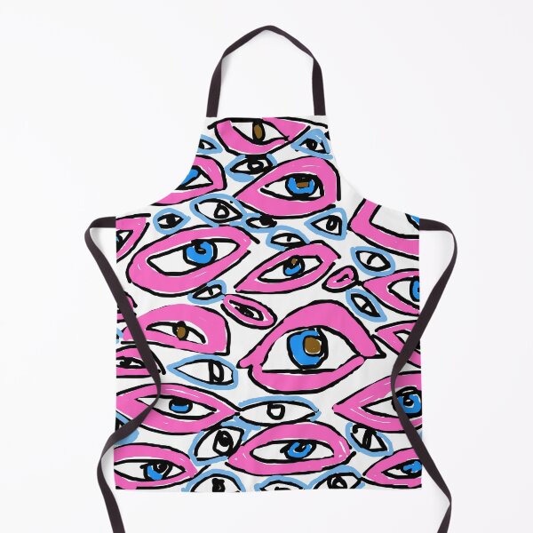 Item preview, Hand drawn Pattern of eyes in colors pink, blue, brown, black and white background designed and sold by DLGstudio.