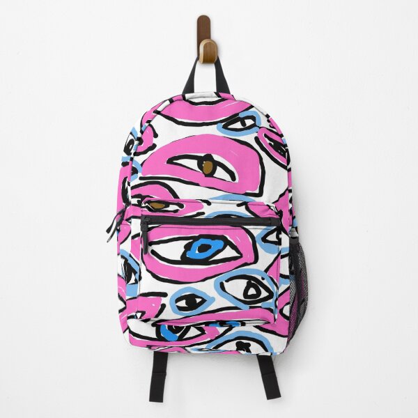 Item preview, Hand drawn Pattern of eyes in colors pink, blue, brown, black and white background designed and sold by DLGstudio.