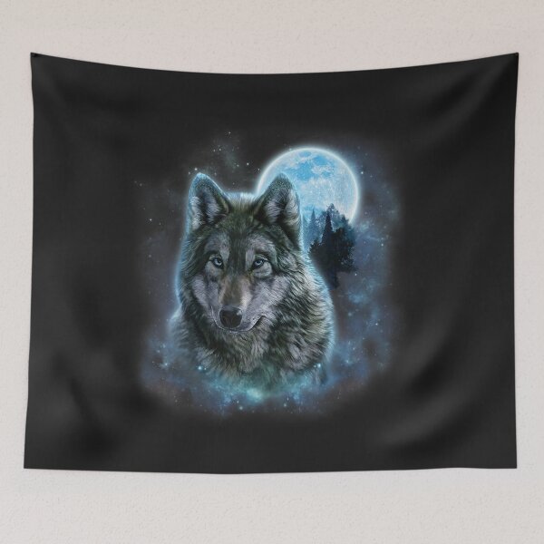 Item preview, Grey Wolf Hunting Ground, Icy Moon, Forest, Galaxy  designed and sold by JohnJClarka.