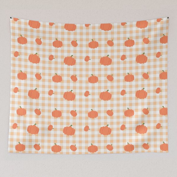 Item preview, Orange Gingham Pattern Cute Pumpkins Aesthetic designed and sold by faithinkindness.