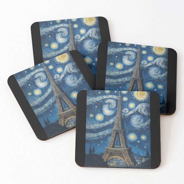 Aperçu de l'œuvre Starry Night in Paris Post Impressionism Van Gogh Inspired Art créée et vendue par Vangoholic.