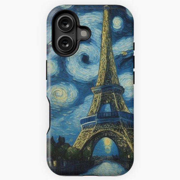 Item preview, Starry Night in Paris Post Impressionism Van gogh Inspired Art designed and sold by Vangoholic.