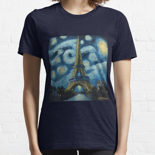 Vista previa del artículo con la obra «Noche estrellada en París después del impresionismo Van Gogh Inspirado Arte», diseñado y vendido por Vangoholic.