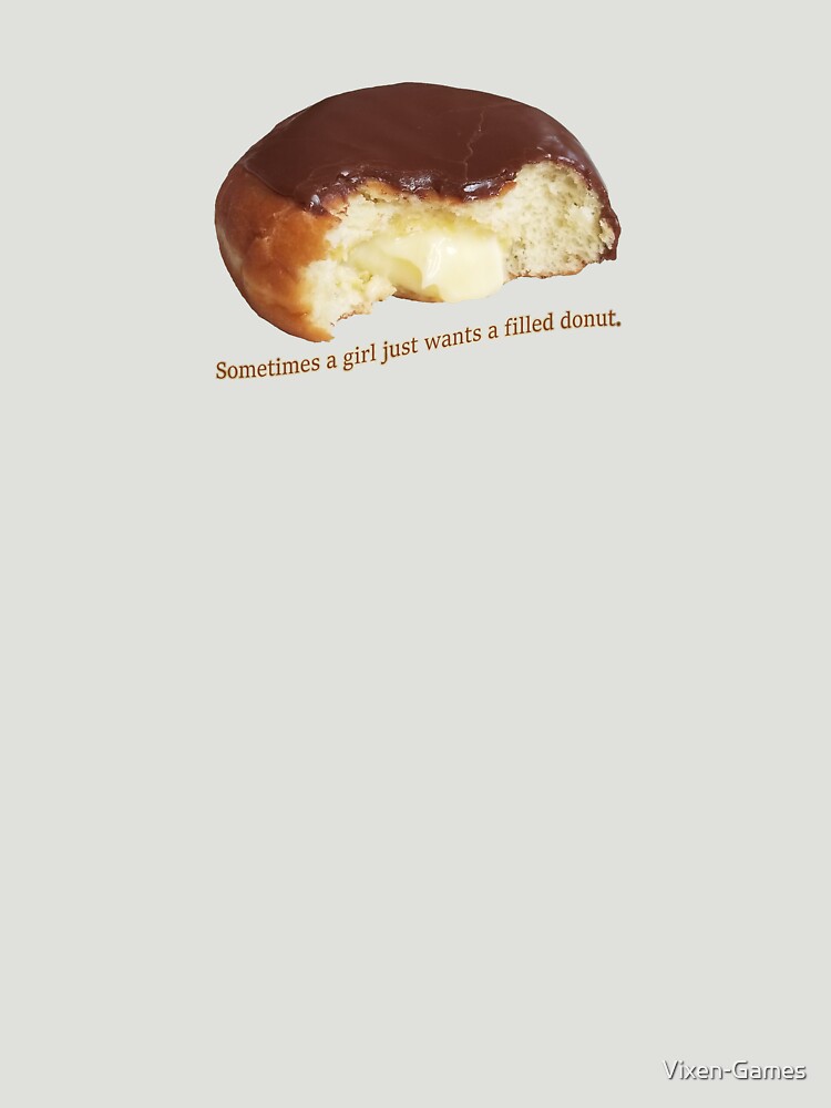 Thumbnail 3 of 3, Fitted T-Shirt, Sometimes a girl just wants a filled donut designed and sold by Vixen-Games.