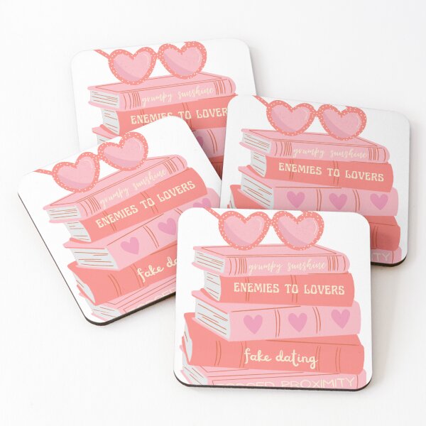 Item preview, romance tropes bookstack  designed and sold by haleyjournals.
