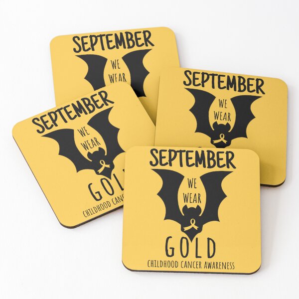 Item preview, In September We Wear Gold Childhood Cancer Awareness, Bat Ribbon Halloween Groovy designed and sold by Thevulcano.
