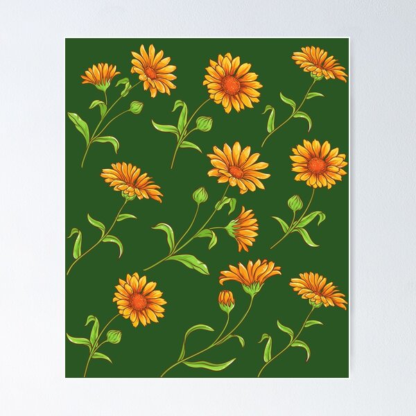 Item preview, Calendula Flower Pattern designed and sold by soulfulprintss8.