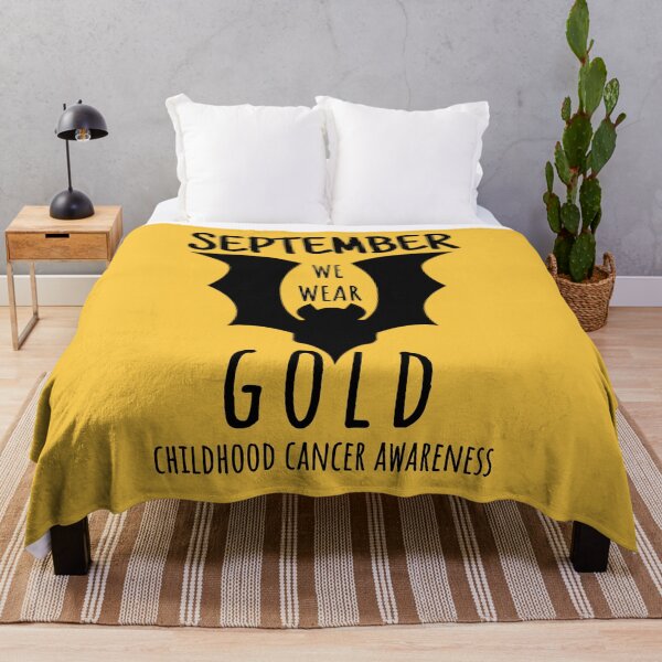 Item preview, In September We Wear Gold Childhood Cancer Awareness, Gold Bat designed and sold by Thevulcano.