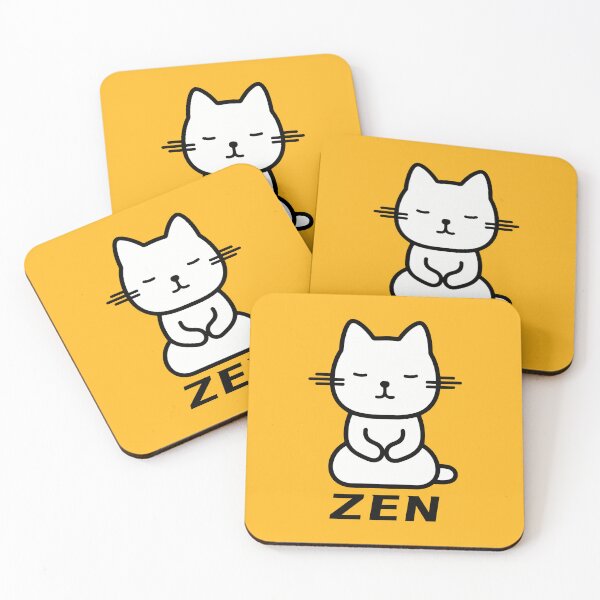 Item preview, Funny Minimalist Meditating Kitty Design designed and sold by feiyanggu.