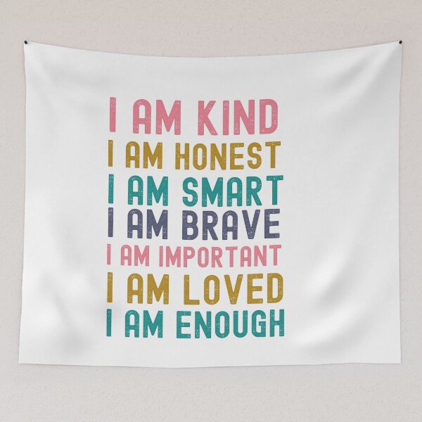 Item preview, I Am Kind Positive Affirmations Elementary Teacher Mom Rainbow Kids Room Decor Nursery Decor designed and sold by ShoniwDesigns.