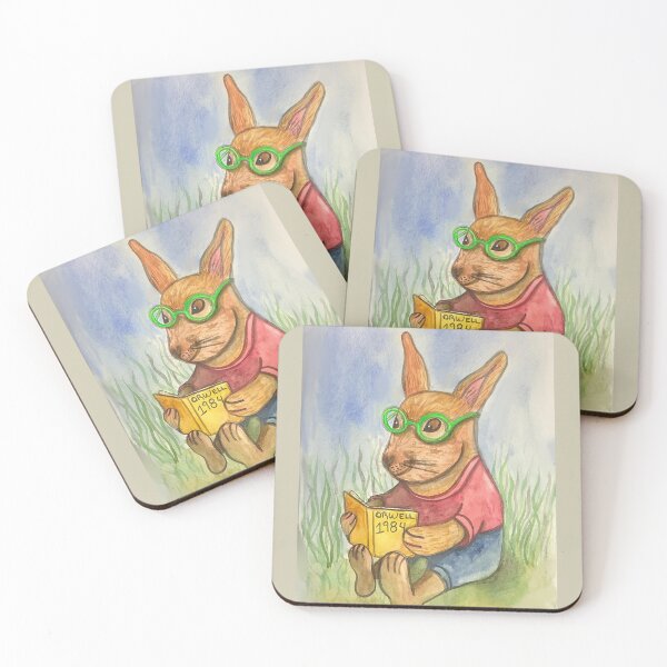 Item preview, Cute bunny reading george orwell  designed and sold by altairaleon.
