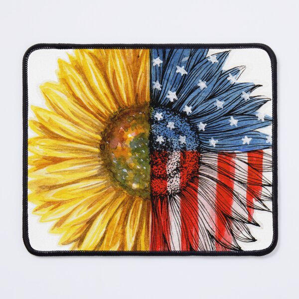 Item preview, Sunflower American flag graphic design print designed and sold by dcrc.