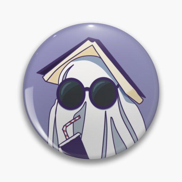 Item preview, Ghost wearing sunglasses with a drink and a book, purple designed and sold by rizdrawings.