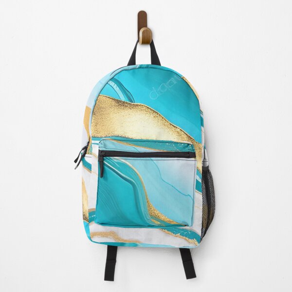 Item preview, Abstract Marble Pattern Turquoise Gold and White designed and sold by calibrit.