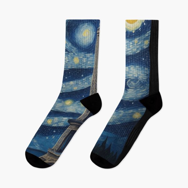 Aperçu de l'œuvre Starry Night in Paris Post Impressionism Van Gogh Inspired Art créée et vendue par Vangoholic.
