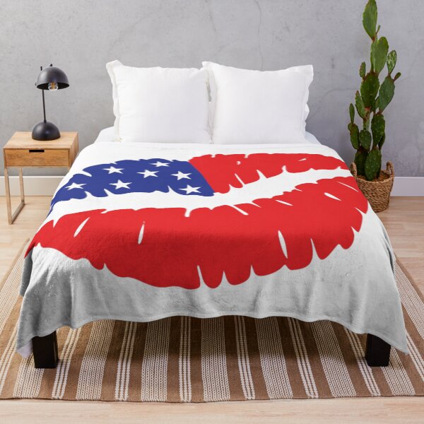 Item preview, Patriotic lips, kiss graphic design print designed and sold by dcrc.