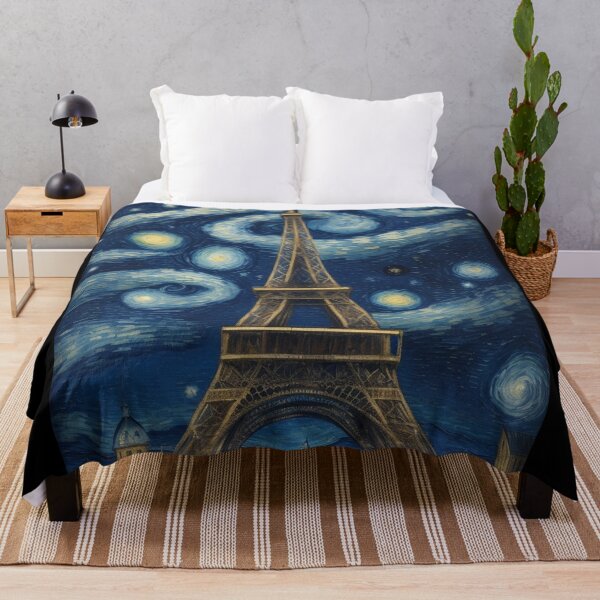 Aperçu de l'œuvre Starry Night in Paris Post Impressionism Van Gogh Inspired Art créée et vendue par Vangoholic.