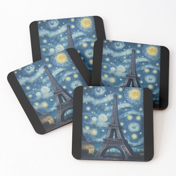 Aperçu de l'œuvre Starry Night in Paris Post Impressionism Van Gogh Inspired Art créée et vendue par Vangoholic.